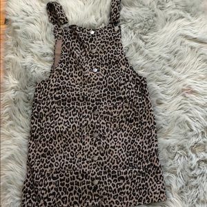 Cheetah print overall dress